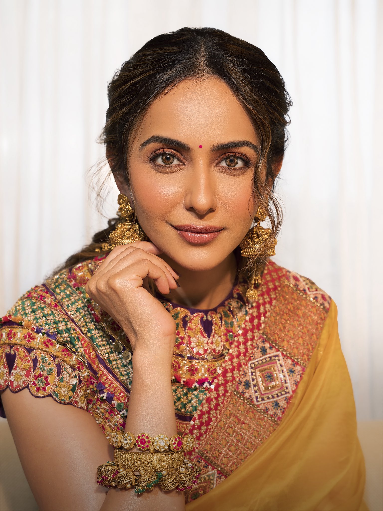 రకుల్ చీరకట్టు చూస్తే ఒక్కసారైనా చూడాలనిపిస్తుంది - ఫోటో 9